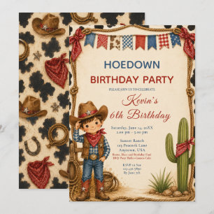 Invitation Fête d'anniversaire de cow-boy Hoedown