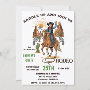 Invitation Fête d'anniversaire de cow-boy personnel de l'Oues