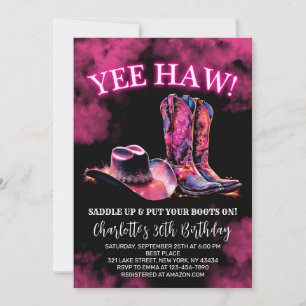 Invitation Fête d'anniversaire de cowgirl occidentale rustiqu