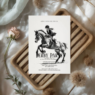 Invitation Fête d'anniversaire de derby de course hippique éq