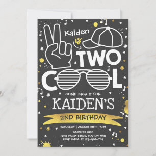Invitation fête d'anniversaire de deux Cool Je suis deux Cool