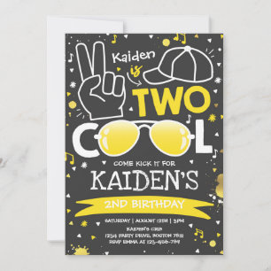 Invitation fête d'anniversaire de deux Cool Je suis deux Cool