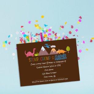 Invitation Fête d'anniversaire de dinosaure amusante pour enf