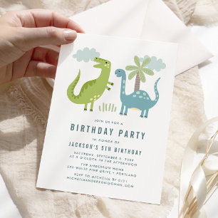 Invitation Fête d'anniversaire de dinosaure mignon