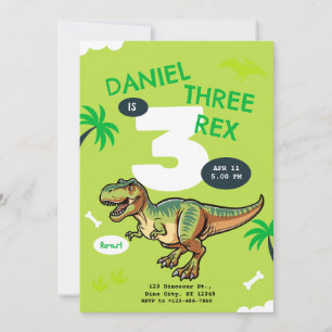 Invitation Fête d'anniversaire de dinosaure T-Rex