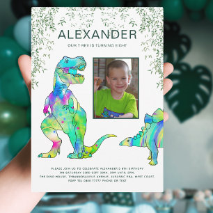 Invitation Fête d'anniversaire de dinosaure T-Rex jungle