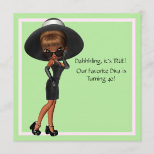 Invitation Fête d'anniversaire de diva femme préférée amusant