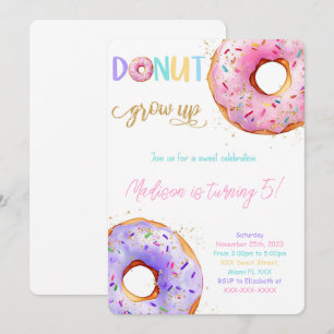 Invitation Fête d'anniversaire de Donut rose