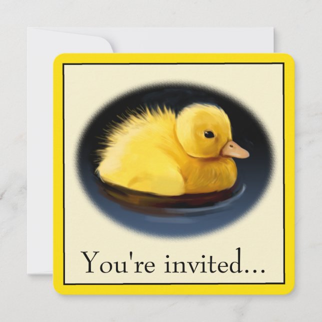Invitation Fête d'anniversaire de Duck Chick (Devant)