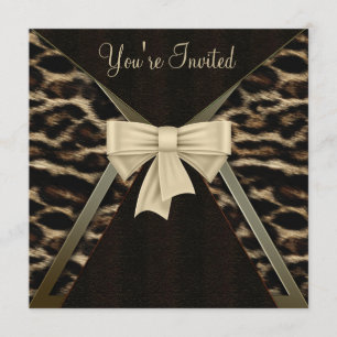 Invitation Fête d'anniversaire de femme élégante léopard