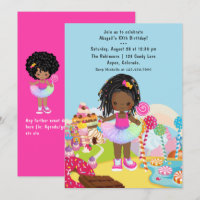 Fête d'anniversaire de fille afro-américaine Candy