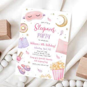 Invitation Fête d'anniversaire de fille au Spa Rose Soirée Py
