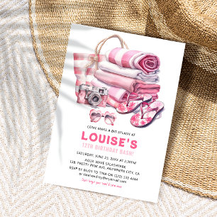 Invitation Fête d'anniversaire de fille au thème de piscine r