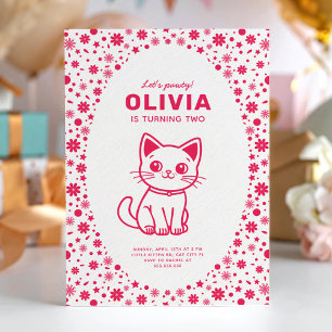 Invitation Fête d'anniversaire de fille avec kit de couleurs