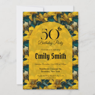 Invitation Fête d'anniversaire de fille Bohème aux Lys