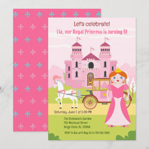 Invitation Fête d'anniversaire de fille de princesse royale