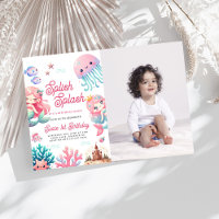 Fête d'anniversaire de fille de sirène rose éclabo