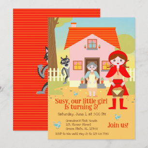 Invitation Fête d'anniversaire de fille du Petit Chaperon Rou