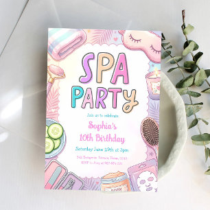 Invitation Fête d'anniversaire de fille préadolescente au Spa