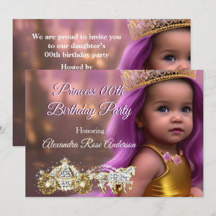 Invitation Fête d'anniversaire de fille princesse Carrosse vi