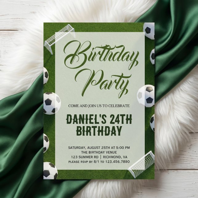 Invitation Fête d'anniversaire de football (Créateur téléchargé)