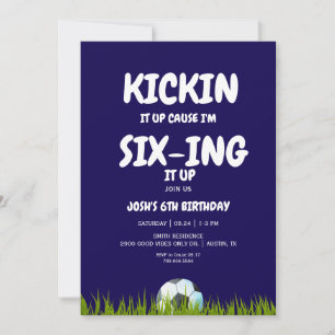 Invitation Fête d'anniversaire de football bleu pour garçon 6
