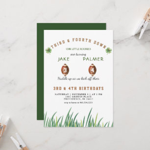 Invitation Fête d'anniversaire de football Les Jumeaux Irland