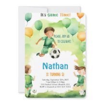 Fête d'anniversaire de football modifiable