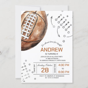Invitation Fête d'anniversaire de football personnel