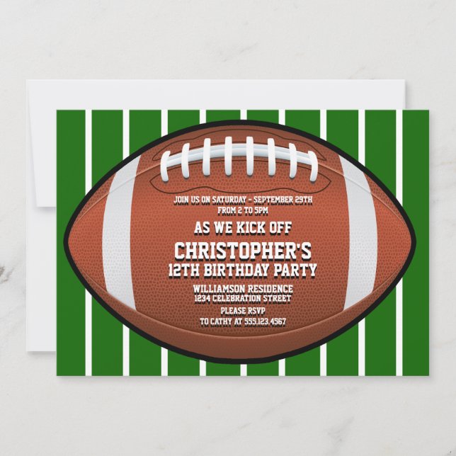 Invitation Fête d'anniversaire de football pour enfants (Devant)