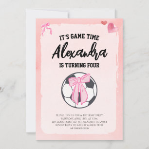 Invitation Fête d'anniversaire de football pour filles Coquet