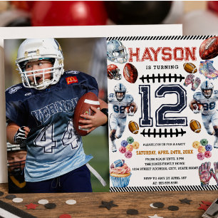 Invitation Fête d'anniversaire de football pour garçons 1ère