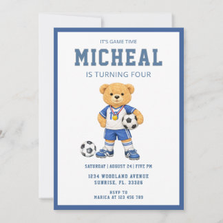 Invitation Fête d'anniversaire de football pour garçons de to