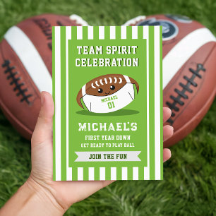 Invitation Fête d'anniversaire de football pour la première a