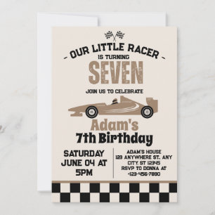 Invitation Fête d'anniversaire de garçon de voiture de course