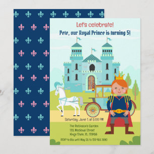 Invitation Fête d'anniversaire de garçon prince royal