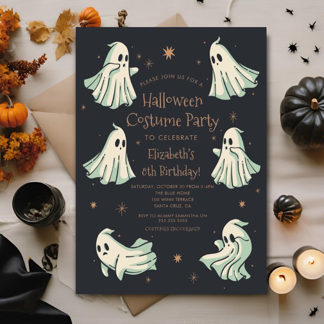 Invitation Fête d'anniversaire de Ghost Halloween Spooktacula (Créateur téléchargé)