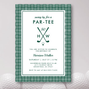 Invitation Fête d'anniversaire de golf 50e anniversaire Adult