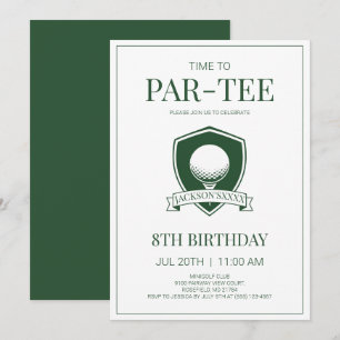 Invitation Fête d'anniversaire de golf Green Time to Par-Tee