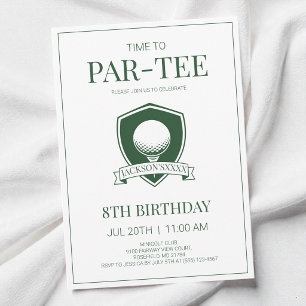 Invitation Fête d'anniversaire de golf Green Time to Par-Tee