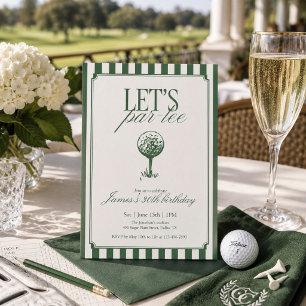 Invitation Fête d'anniversaire de golf Lets Par Tee avec rayu