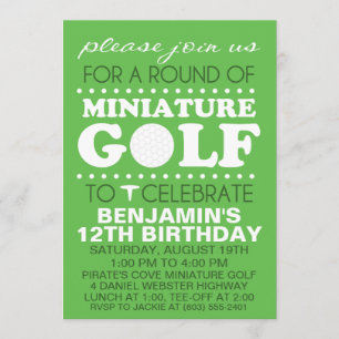 Invitation Fête d'anniversaire de golf miniature de temps de