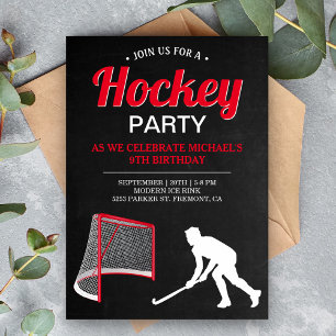 Invitation Fête d'anniversaire de hockey sur glace