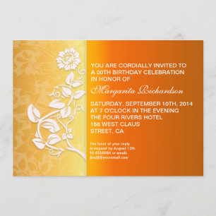 Invitation fête d'anniversaire de jaune orange