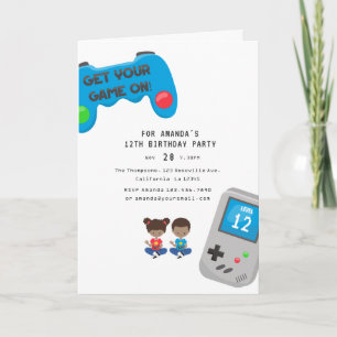 Invitation Fête d'anniversaire de jeux vidéo