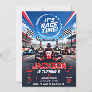 Invitation Fête d'anniversaire de karting pour enfants person