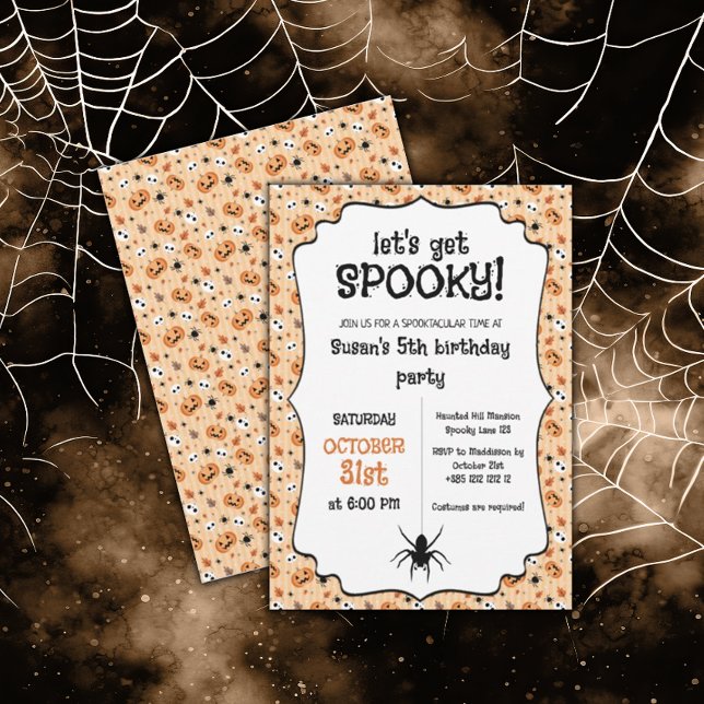 Invitation Fête d'anniversaire de Kawaii Halloween (Créateur téléchargé)