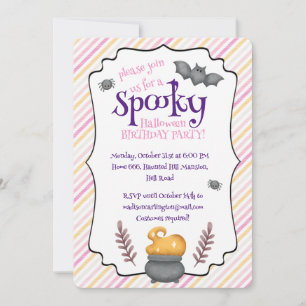 Invitation Fête d'anniversaire de Kawaii Halloween