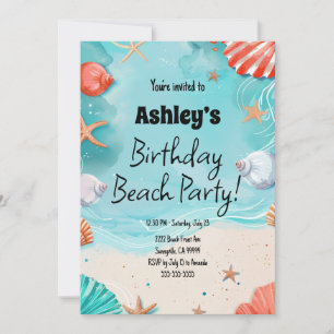 Invitation Fête d'anniversaire de Kids Beach
