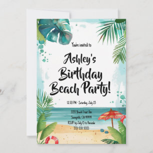 Invitation Fête d'anniversaire de Kids Beach